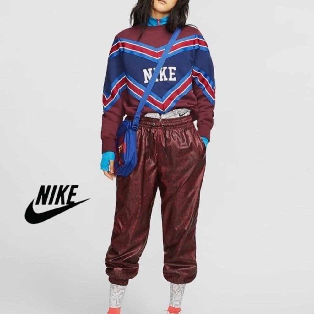 Nike Red And Black Python Print Woven Jogger Pant… - image 2